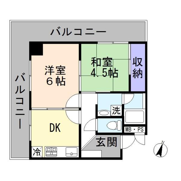 ネオハイツ大須(2DK/12階)の間取り写真