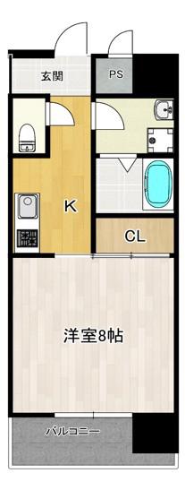 レクシア大日(1K/3階)の間取り写真