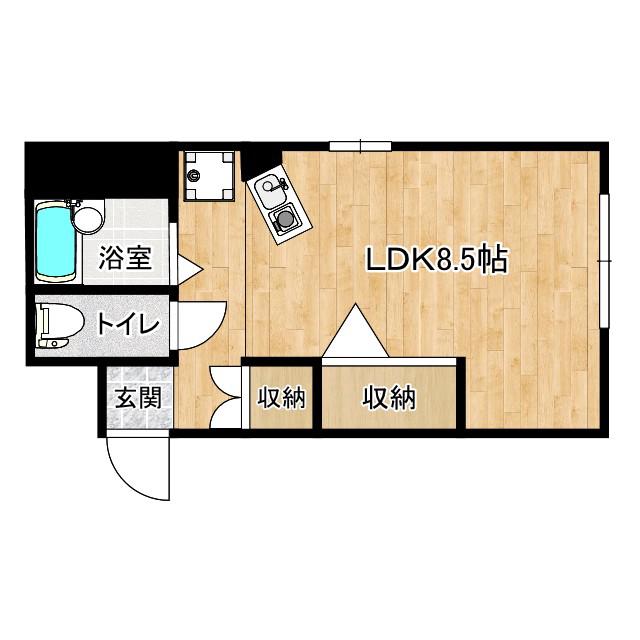 ピュア京町(ワンルーム/6階)の間取り写真