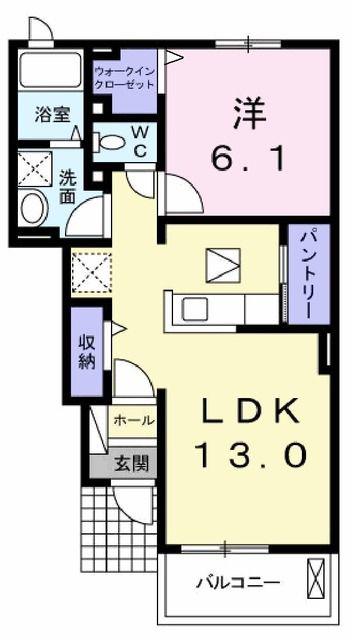 プレゾンI(1LDK/1階)の間取り写真
