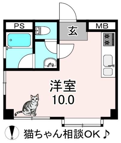 シード平野(ワンルーム/1階)の間取り写真