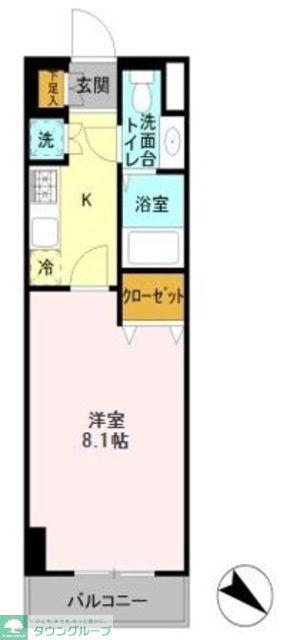 登戸N・Tステージ(1K/7階)の間取り写真
