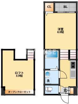 MODERN PALAZZO MATSUYAMA(1SK/2階)の間取り写真