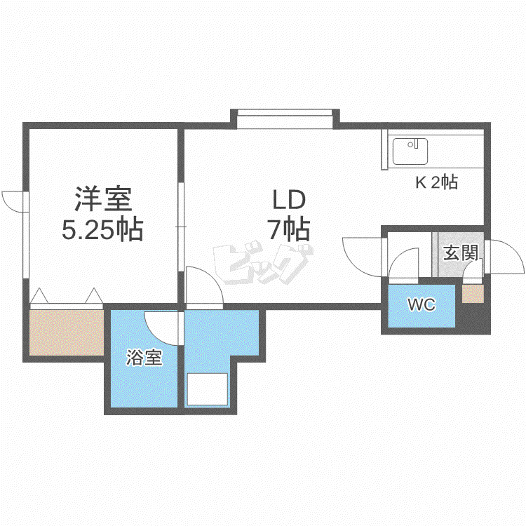 サンビトレスII(1LDK/2階)の間取り写真
