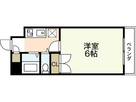 第11片山ビル(1K/5階)の間取り写真