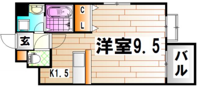 家納喜本川館(ワンルーム/7階)の間取り写真