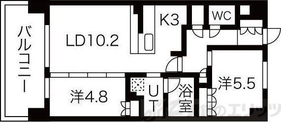 アーバンパーク淡路(2LDK/2階)の間取り写真