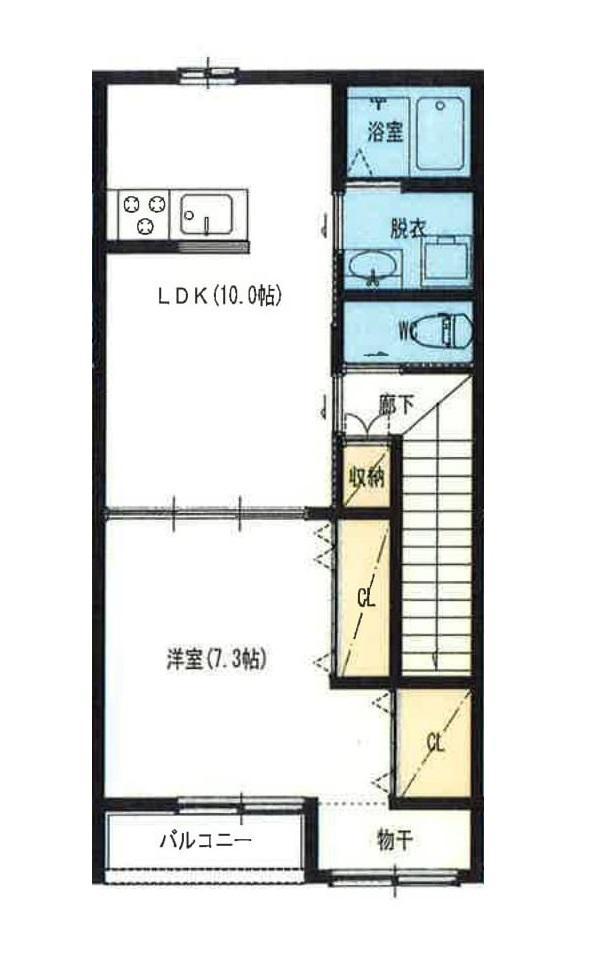 シャルマン長岡(1LDK/2階)の間取り写真