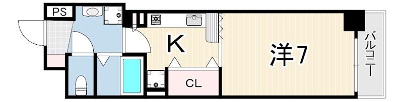 ポコアポコ明石鍛治屋町3(1K/4階)の間取り写真