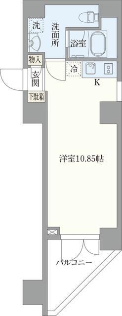 オープンブルーム東新宿(ワンルーム/5階)の間取り写真
