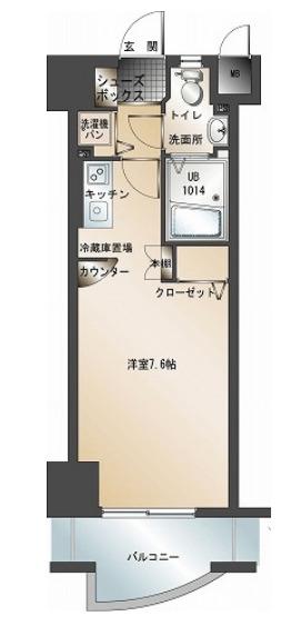 エンクレスト天神東(ワンルーム/11階)の間取り写真