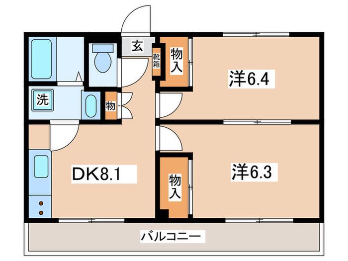 メゾンシード(2DK/3階)の間取り写真