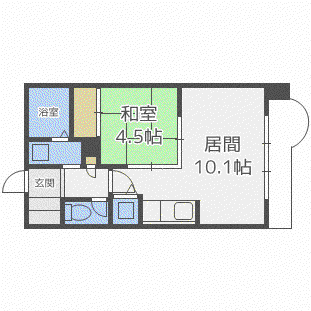 山京ガーデンハイツ西15(1LDK/6階)の間取り写真