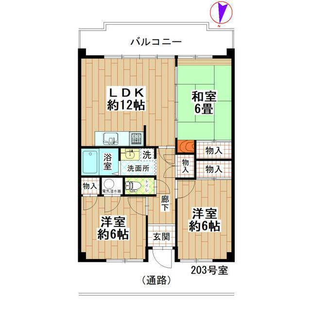 メゾン湯河原(3LDK/2階)の間取り写真