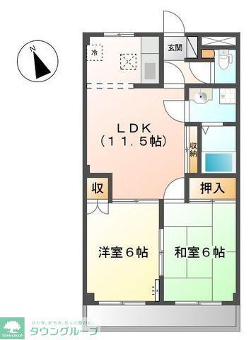サンフィット渋谷(2LDK/1階)の間取り写真