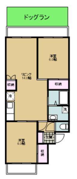 メゾン・ド・ルミエールI(2LDK/1階)の間取り写真