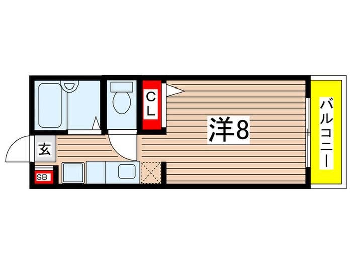 メゾンエトワール3(ワンルーム/2階)の間取り写真