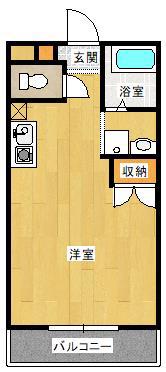 ハッピービル(ワンルーム/2階)の間取り写真