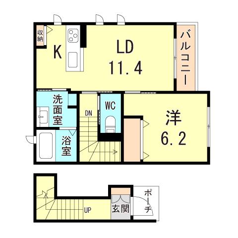 シャーメゾン東藤江(ワンルーム/1階)の間取り写真