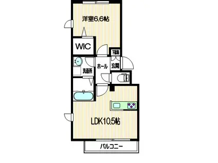 三幸Rレジデンス(1LDK/3階)の間取り写真