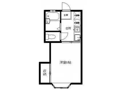 ドエル松田(1K/2階)の間取り写真
