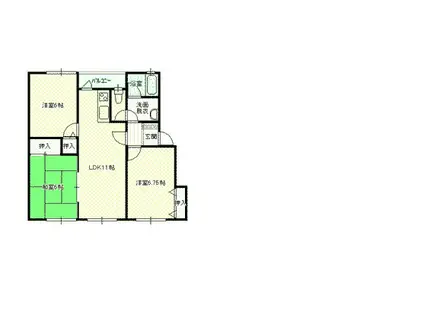 ヴィナスヒルズ(3LDK/1階)の間取り写真