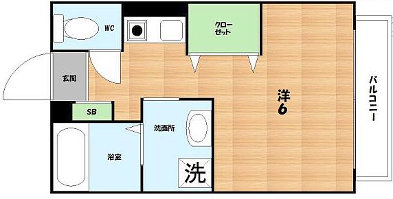 グリーンパークII番館(1K/1階)の間取り写真