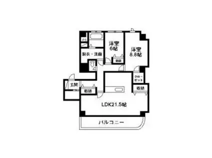 ランディング・モジュール(2LDK/4階)の間取り写真