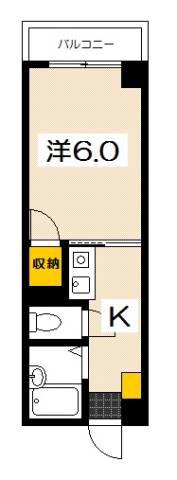 ジョイフリー皆賀(1K/2階)の間取り写真