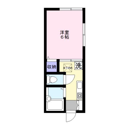 ベルフィオーレ(1K/1階)の間取り写真