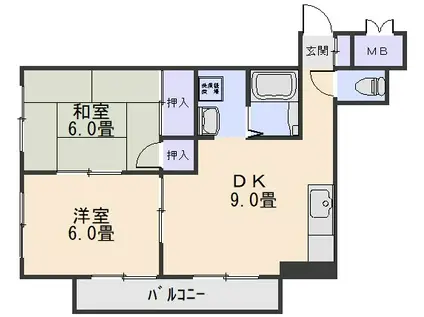 ビューハイム本井(1LDK/3階)の間取り写真