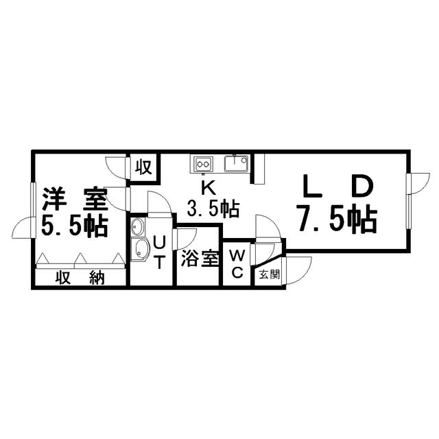ペットハウス寿(1LDK/2階)の間取り写真