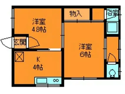 光雲堂マンション(2K/3階)の間取り写真