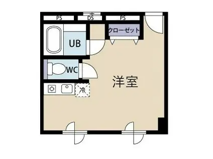 デグチビルディングワンルーム(ワンルーム/4階)の間取り写真