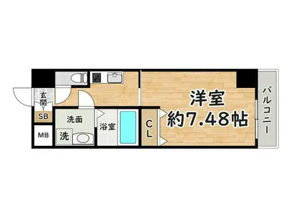 CROUD尼崎(1K/6階)の間取り写真