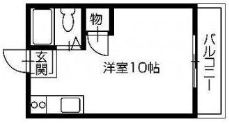 コーポマナベ(ワンルーム/1階)の間取り写真