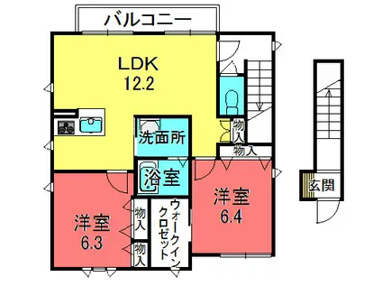 プチ・シャトーM(2LDK/2階)の間取り写真