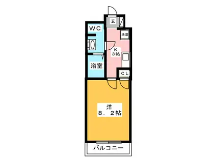 アクアシティ博多(1K/8階)の間取り写真