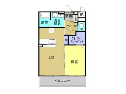 ユーミーマンション別府石垣2ND(1LDK/5階)の間取り写真