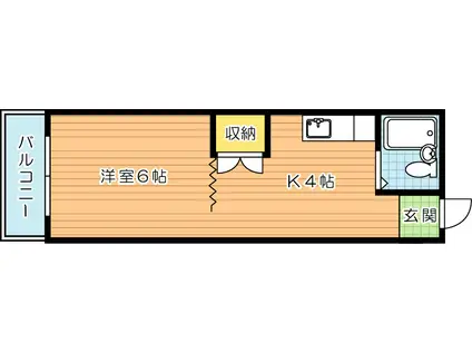 フォーラム21 熊本II(1K/1階)の間取り写真