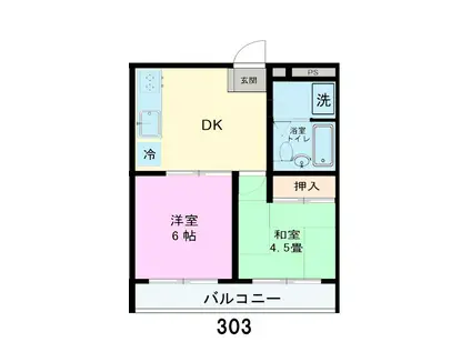 サンライズマンション(2DK/3階)の間取り写真