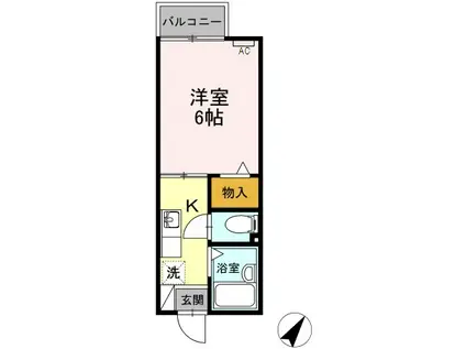 ＪＲ東海道本線 静岡駅 徒歩10分 2階建 築36年(1K/2階)の間取り写真