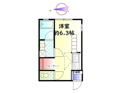 BESTEGE八景島(ワンルーム/1階)の間取り写真