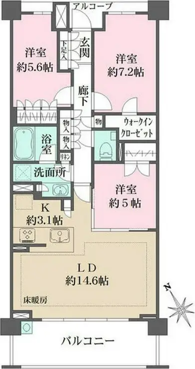 ザ・パークハウス東戸塚レジデンス 9階階 間取り