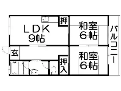 トモエマンション(2LDK/3階)の間取り写真
