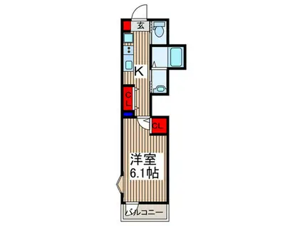 MELDIA大和田IV(1K/3階)の間取り写真