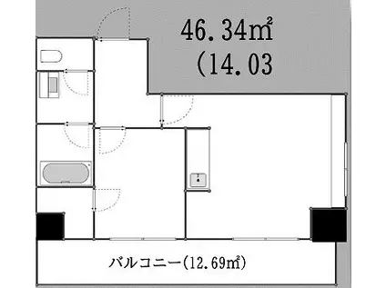 グランスイート虎ノ門(1LDK/11階)の間取り写真