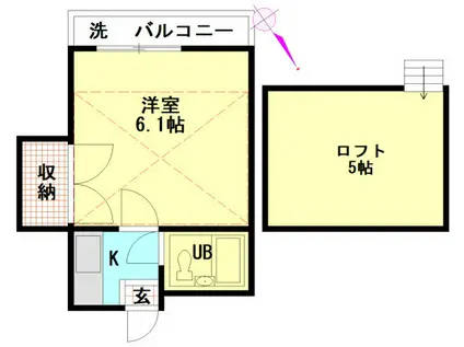 OTハウス1番館(1K/1階)の間取り写真
