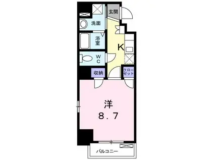 ヒルクレスト広尾(1K/7階)の間取り写真