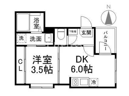 アイランドヴィラ伏見稲荷(1DK/3階)の間取り写真